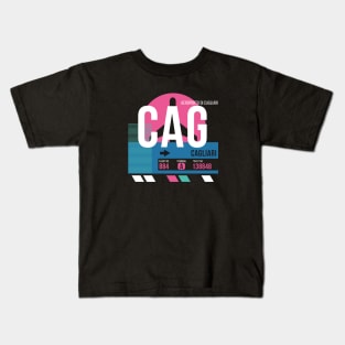 Cagliari (CAG) Airport // Sunset Baggage Tag Kids T-Shirt